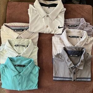Travis Matthews/Nike Dri-FIT Men's Polo Shirt‎ - Light Gray Large *Bundle*
